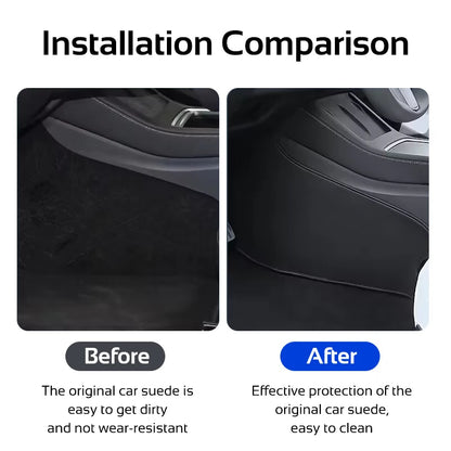 For Tesla Model 3 Y 2021-2026 LHD Center Console Two Side Anti Kick Pad Protector PU Leather Sticker Foot Cover Car Accessories