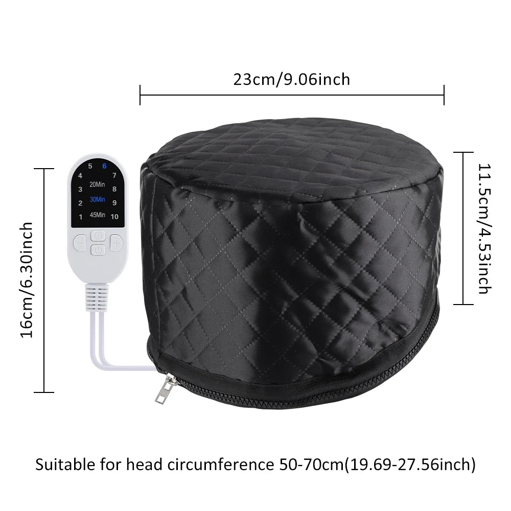Hair Steamer Cap 220V Electric Heat Cap for Deep Conditioning Hot Oil Hair Mask Repair Damaged Hair Reduce Frizz Split Ends Home
