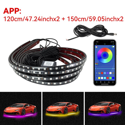 Waterproof Flexible LED Strip Light RGB Underbody Neon Light Auto Decorative Atmosphere Lamp