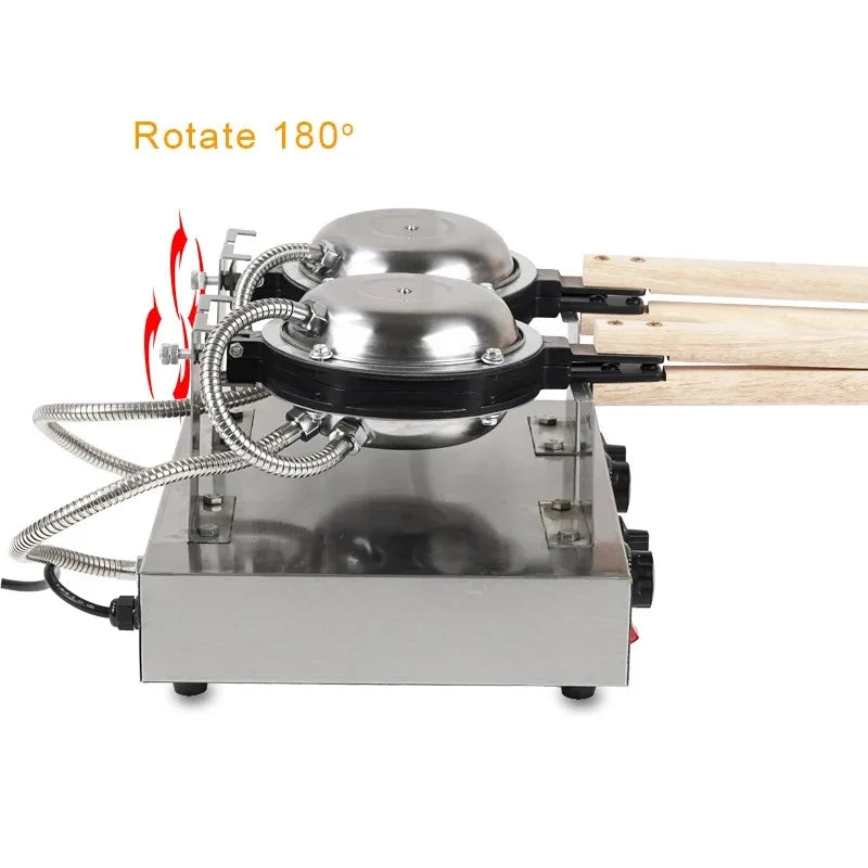 Commercial electric double head 110V 220V Non-stick bubble egg waffle maker machine eggettes bubble puff cake oven