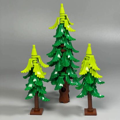 MOC City Garden Building Block Set – DIY Assembly Pine & Pine And Cypr, Street View Forest Plants, Trunk Leaves Grass Accessorie