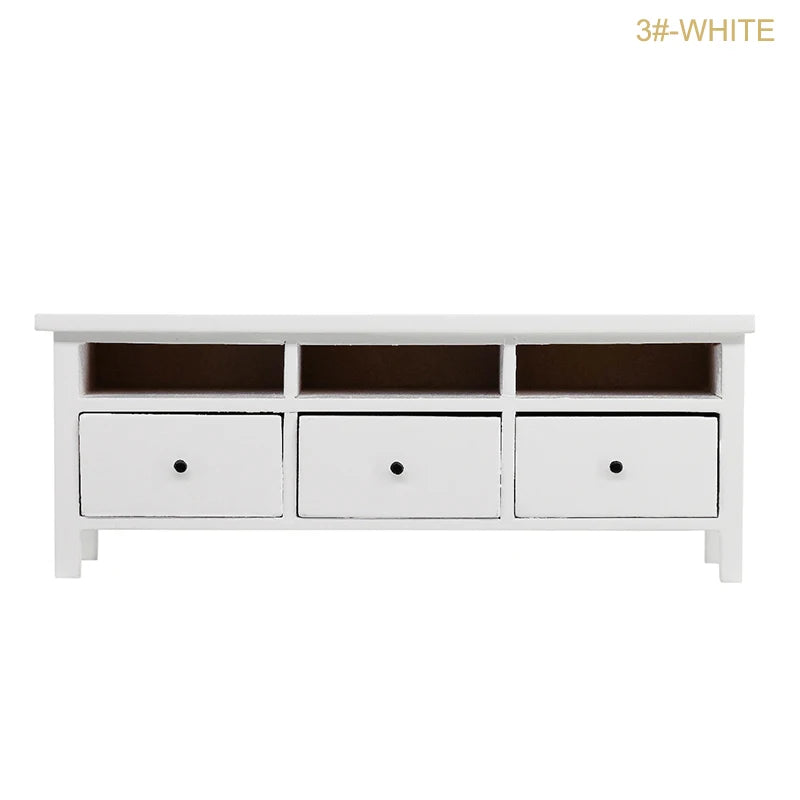 1Pcs Dollhouse Miniature furniture Bookcase Display Shelf Modern Style Wood Bookcase Doll House Toys