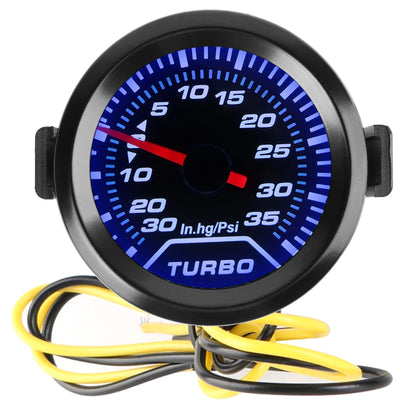 Turbo Boost Meter Racing Car Modification Universal Turbo Pressure Gauge 2" 52mm Smoke Lens 12V 35Psi White LED Backlight