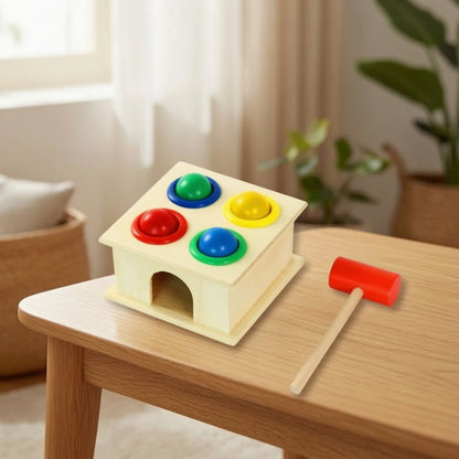 Wooden Pounding Toy Compact Hammering Toy Wooden Mallet Lightweight Mini for Toddlers, Playroom, Classroom