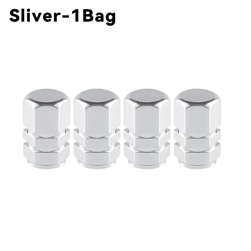 Silver Black Blue Aluminum Alloy Car Valve Cores Tire Valves Caps Air Pump Caps Tuning Products Accessories Replacement