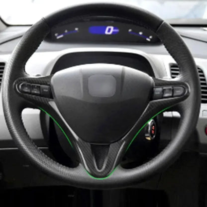 Carbon Fiber Style Steering Wheel Cover Panel Trim 78540-SVA-A01 For Honda Civic 8Th FD2 2006 2007 2008 2009 2010 2011