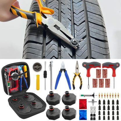 For Mach E Jack Pad with Tire Repair Tool Rubber Jack Puck for Ford Mustang 2024 2023 2022 2021 Tire Puncture Plug Needle Pliers