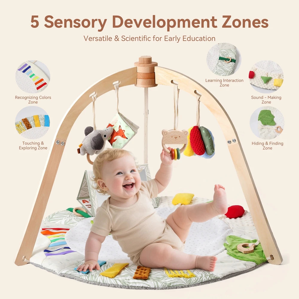 1Set Play Gym Frame Baby Activity Wooden Fitness Frames Play Gym Mobile Baby Accessories Rattle Toy Baby Room Decoration Newborn