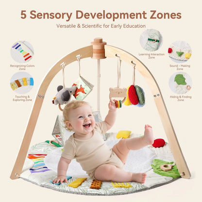 1Set Play Gym Frame Baby Activity Wooden Fitness Frames Play Gym Mobile Baby Accessories Rattle Toy Baby Room Decoration Newborn