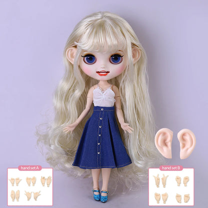 ICY DBS Blyth doll 30cm white skin, curly hair, matte face, various styles of nude dolls and other options, suitable for gift
