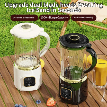 1000 ML Household Juicer Blender Ice Crusher Dual-blade digital display juicer USB Rechargeable Electric Fruit Juice Machine