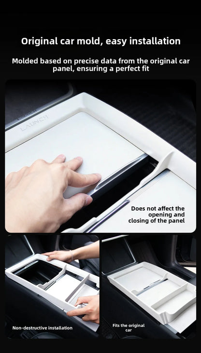 For Tesla New Model 3 Highland / Model Y /YL Center Console Armrest Storage Tray Organizer Box ABS Interior Accessories