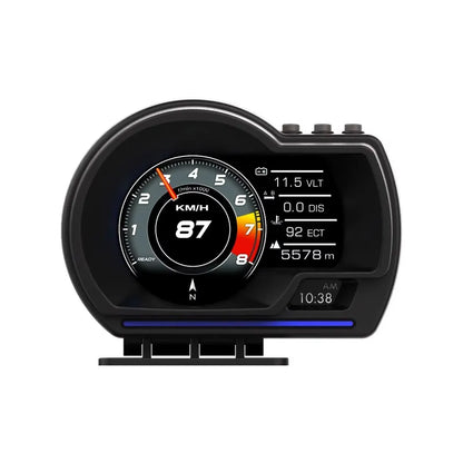 OBD2 Car Head Up Display HUD Smart Car Water & Oil temp Turbo RPM Gauge Digital Odometer Security Alarm Auto Meter