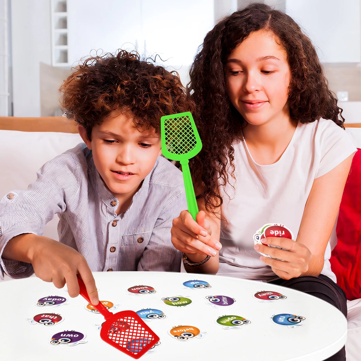 Sight Words Learning Game, Dolch Word Literacy & DIY Swat Educational Games with Dry Erasable Fly Flash Cards, Reading Phonic