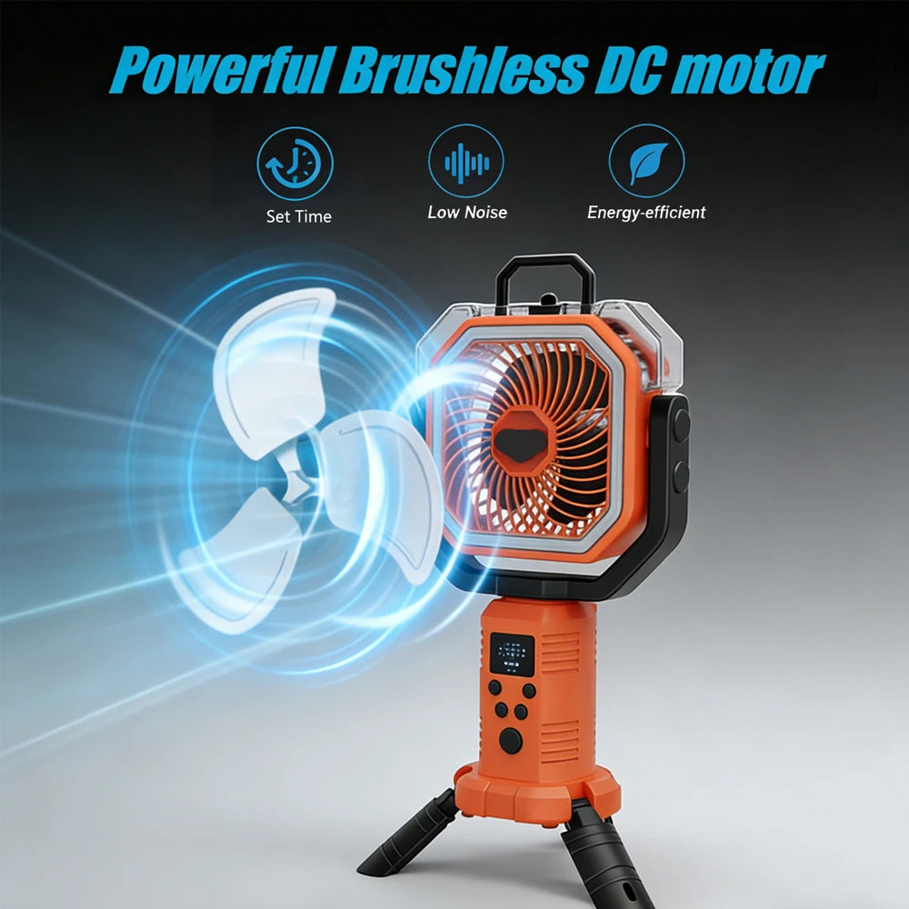 30000mAh Spray Mist Cooling Fan with Remote Control  Outdoor Portable Rechargeable Fan for Camping Fishiing LED lantern