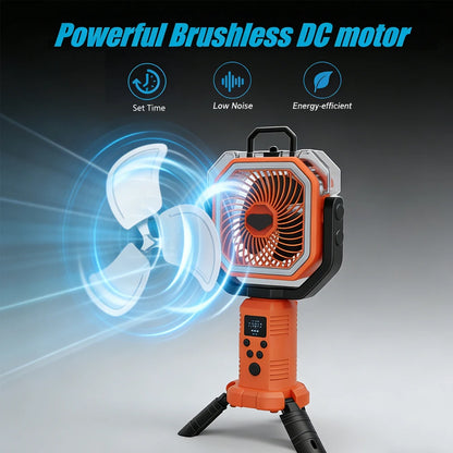 30000mAh Spray Mist Cooling Fan with Remote Control  Outdoor Portable Rechargeable Fan for Camping Fishiing LED lantern