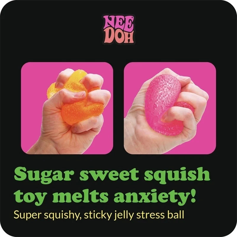Needoh Dream Drop Gumdrop Super Solid Anti-Stress Squeeze Glitter Raised Texture Bumpy Relief Pressure Relax ADHD Sensory Toy