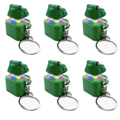 Rechargeable Frog Croaking Fidget Toy with Sound and Lights Portable Click Button Keychain for Kids Boys Girls Gift