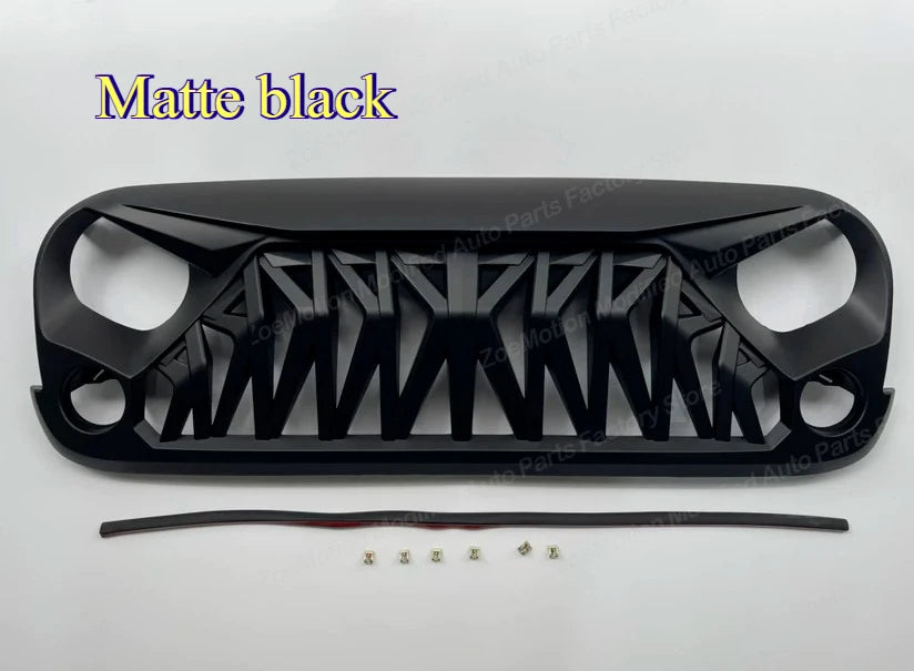 Shark Style for Jeep Wrangler JK 2008-2017 4x4 Front Bumper Grilles Offroad Racing Grills Air Vent Cover Trim Body Kit Auto Part