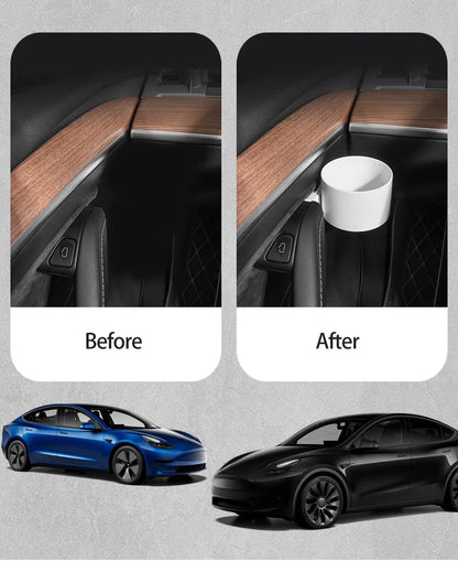 Cup Holder Adapter Tesla Model 3 Tesla Model Y Accessories Car Door Cup Holder Bottles Expander Organizer with Silicone Coaster