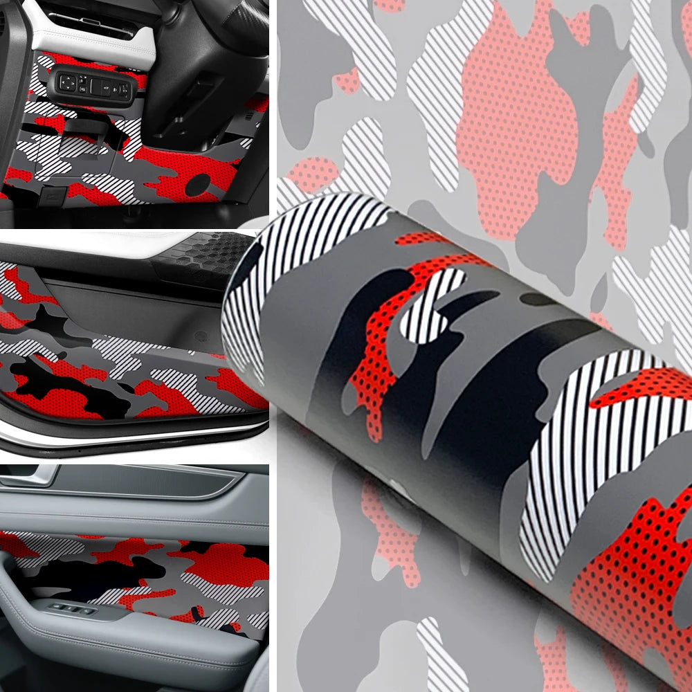 Auto Film PVC Vehicle Wrap Vinyl for Motorcycle Polka Dot Camo Car Stickers DIY Waterproof Car Wrapping Sticker Accessories