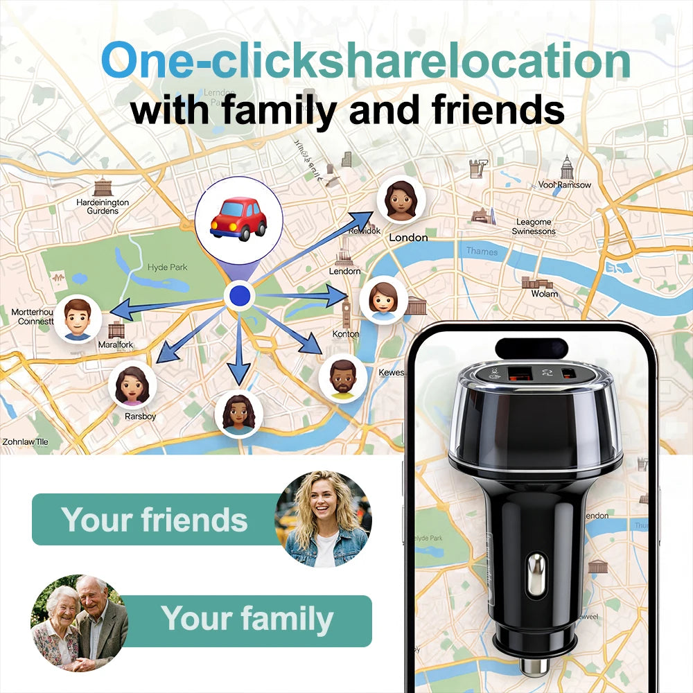 Android & IOS Car OBD Tracker Google Find My APP For GPS Locator Vehicle Anti-lost Tracking Device Free App Monitor Bluetooth La