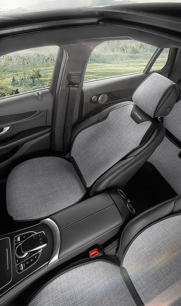 Universal Linen Car Seat Cover Four Season Auto Flax Comfortable Breathable Anti-Slip Covers Cushion SUV Car Seat Protection