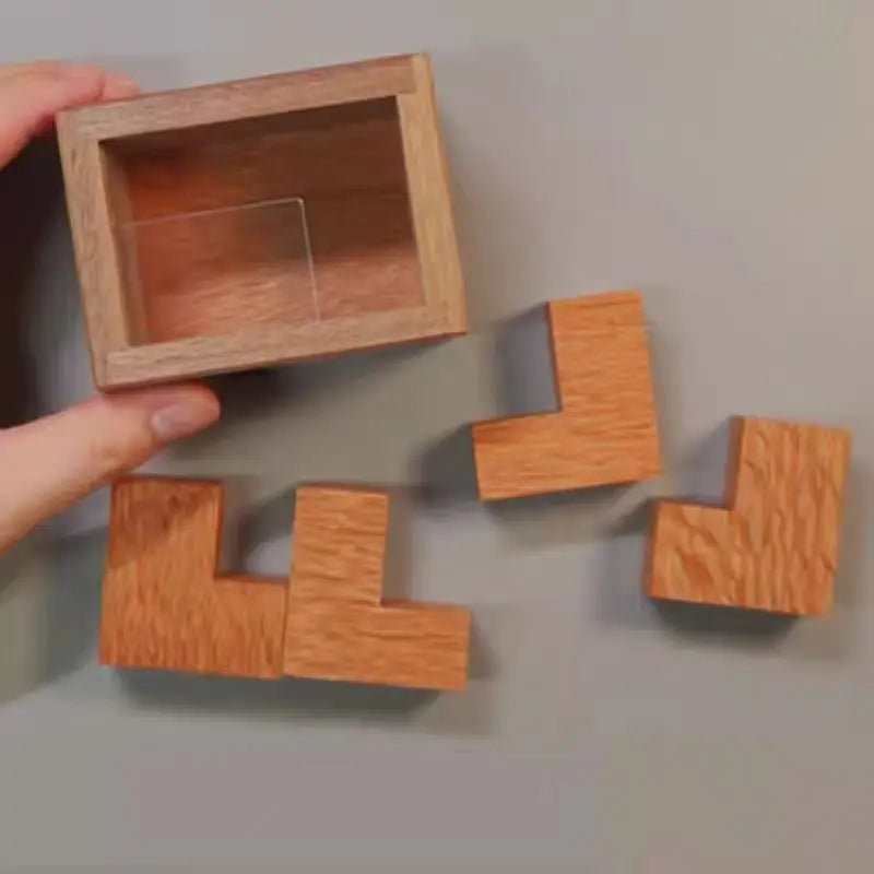 Impossible High Difficulty 4L Puzzle in A Box Wooden Brain Teasers Logic Games IQ Challenge For Adults Teens Creative Ideas