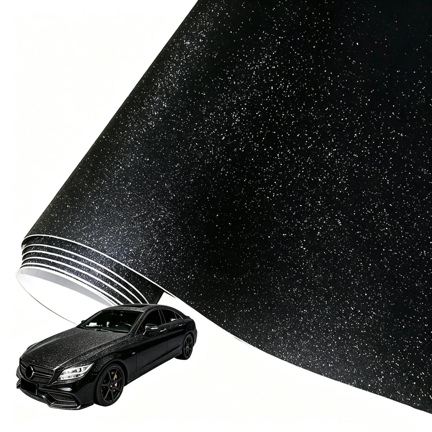 Matte Frosted Sanding Glitter Black PVC Vinyl Wrap Film Car Motorcycle Internal DIY Decal Sticker With Air Release Self Adhesive