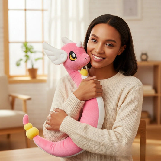 20-68cm Kawaii Anime Original Flash Dragonite Mini Dragon Dragonair Cartoon Soft Plush Doll Throw Pillow Child Birthday Gift