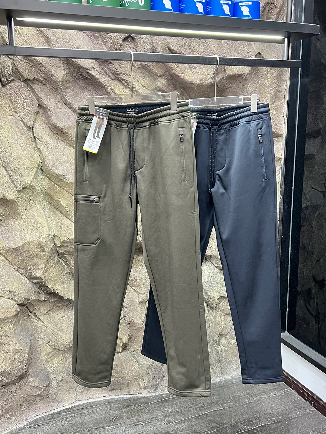 Thickened Fleece Lined Knitted Work Trousers Quick Dry Warm Elastic Outdoor Casual Multi Pockets Men's Autumn Winter Long Pants
