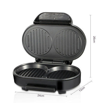 Omelette Maker Non Stick Double Mini Pancakes Maker Burger Breakfast Machine Small Electric Grill Ideal for Breakfast Lunch