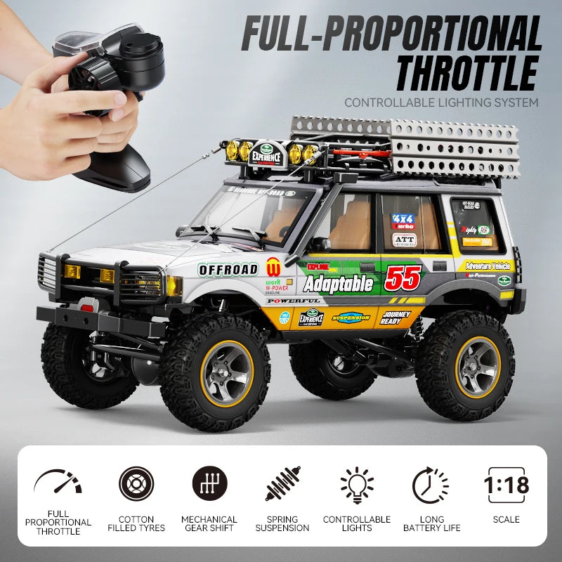 1/18 Full-Size LR1801 Professional Remote Control Car 2.4 GFour-Wheel Drive Simulated Off-Road Climbing Car Model Outdoor Toy