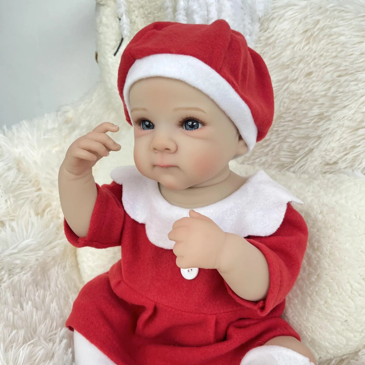 BZDOLL Lifelike Reborn Baby Doll 45cm 18inch Full Vinyl Body 3D Vein Skin Perfect Bathe Toy & Birthday Gift