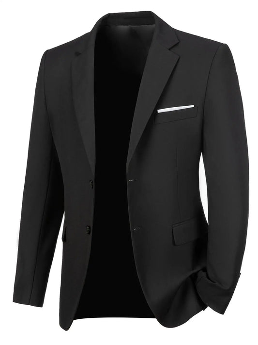 Men's Navy Blue Slim Fit Blazer,Single-Breasted Business Suit Jacket,Formal Wedding & Office Wear (Blazer Only, No Vest)