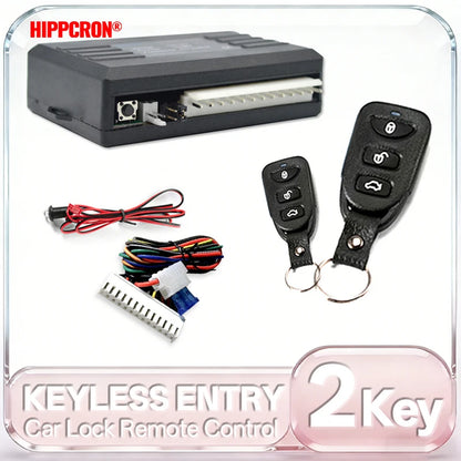 HIPPCRON 12V Car Auto Remote Central Kit Door Locking And Unlock Universal Vehicle Keyless Entry System with 2 Remote Control
