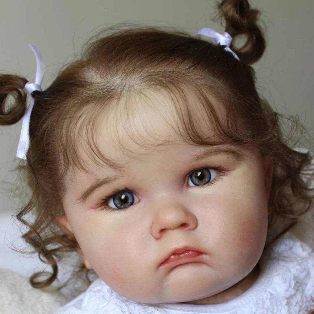 BZDOLL Realistic 60cm 24inch Soft Vinyl Reborn Baby Fat Big Doll with 3D-Paint Skin and Vascular Vein Toddler Toy for Kids Art Gift (not including Sheep) Including Feeding Bottle and Pacifier