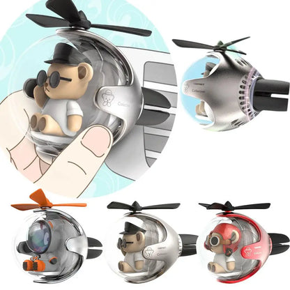 Fashion Car Aromatherapy Flying Ball Bear Car Air Outlet Creative Ornament Cute Cartoon Decor Manufacturer For Improve Car Scent
