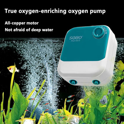 SOBO Aquarium Oxygen Air Pump Fish Tank Adjustable Air Volume High Power Oxygenator Air Compressor Aerator 220v