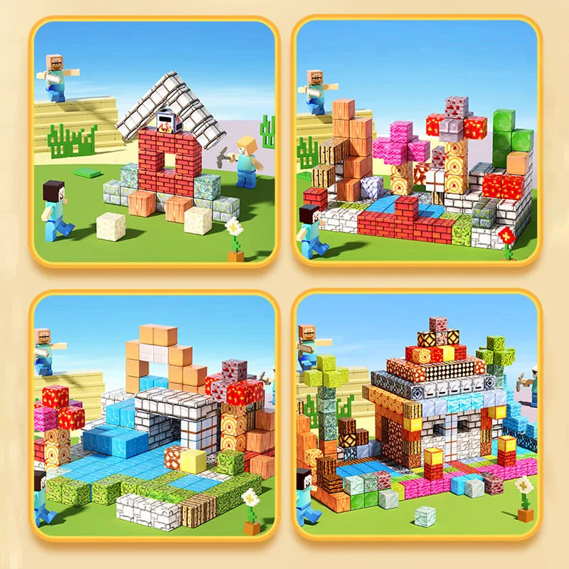 Magnetic Building Blocks Stacking Magnet Cube DIY Model Construction Set STEM Magnet Toys Birthday Gift