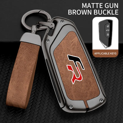 Suitable for Seat Ateca Leon FR 2 Ibiza zinc alloy car key cover high-end genuine leather car key case buckle auto accessories