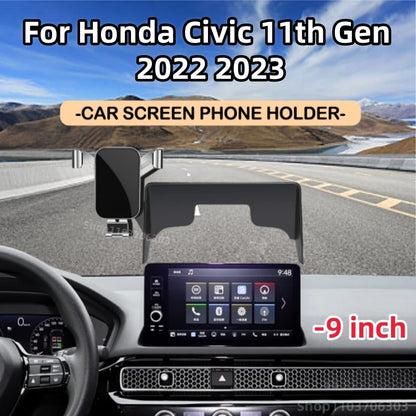 For Honda Civic 11th Gen 2022 2023 Car Phone Holder 9 inch Screen Mobile Phone Holder GPS Bracket Car Mount Car Accessories