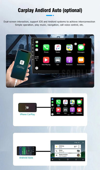 SCARLIU for Mazda 2 2007-2014 Multimedia Video Player 4G WIFI GPS Navigation Carplay DVD Head Unit 2 Din Android 16 Car Radio