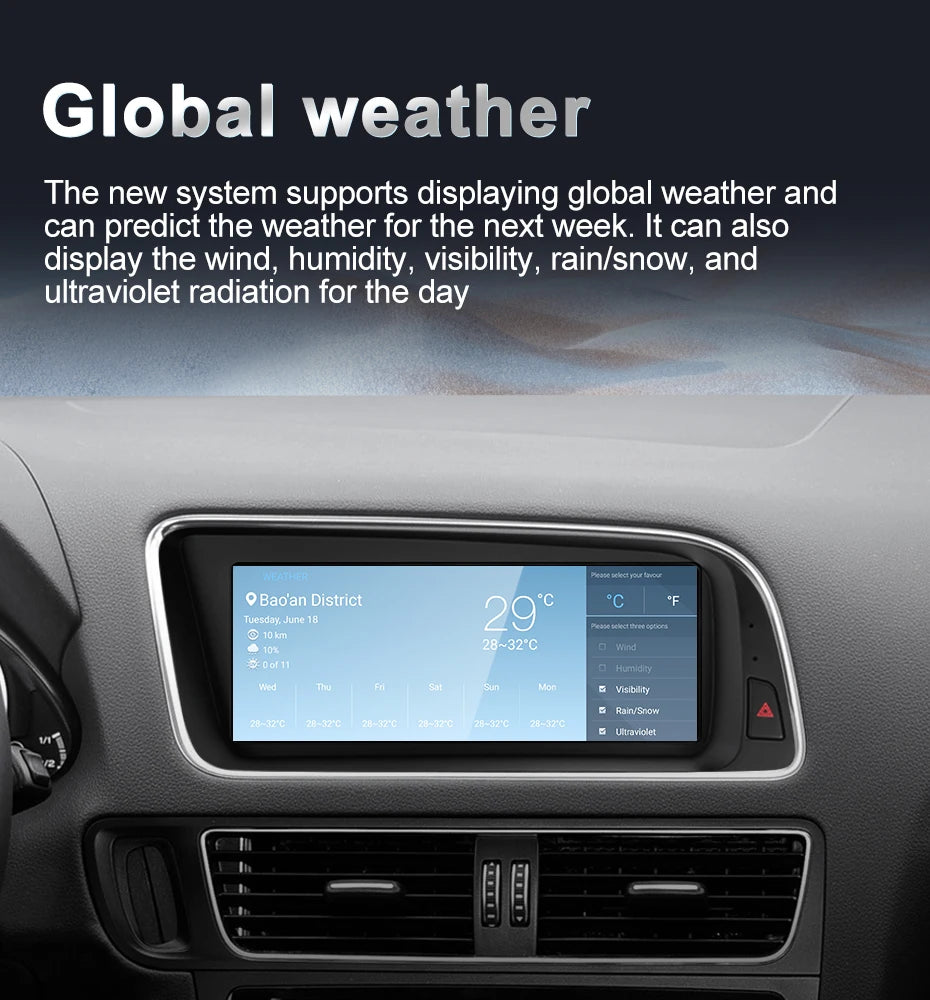 STWEI Qualcomm Snapdragon 680 6225 2.4GHz Wireless CarPlay Android13 Auto For AUDI Q5 Car Multiledia Players Video GPS Bluetooth