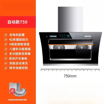 220V Ala Haotaitai Powerful Range Hood Side Suction Kitchen Double Motor Non Clean Home Use CCC
