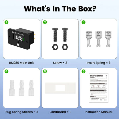 2026 New Upgrade BM280 Battery Level Monitor 12V 24V 36V 48V 60V 72V LCD Battery Voltage Meter for Golf Cart Club Car RV