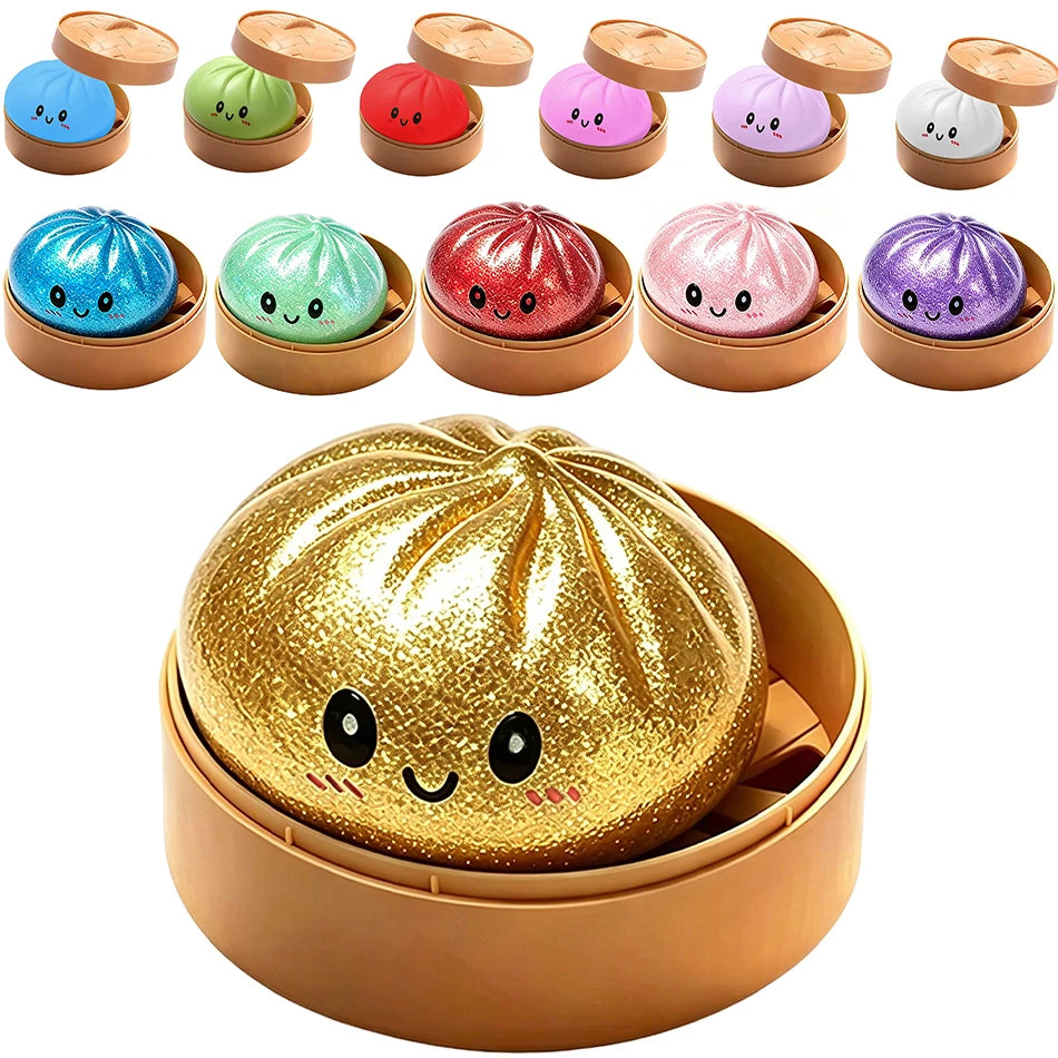 2026Glitter Dumpling Glitter Dumpling Squishy with Box Dumplings Sensory Squeeze Toy for Stress Relief