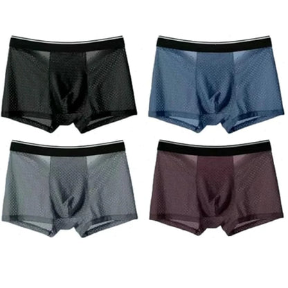 4Pcs Man Boxer Briefs Large Size M-6XL Men Panties Underwear Slip Homme Calzoncillos Bamboo Hole U Convex Pouch Male Underpants