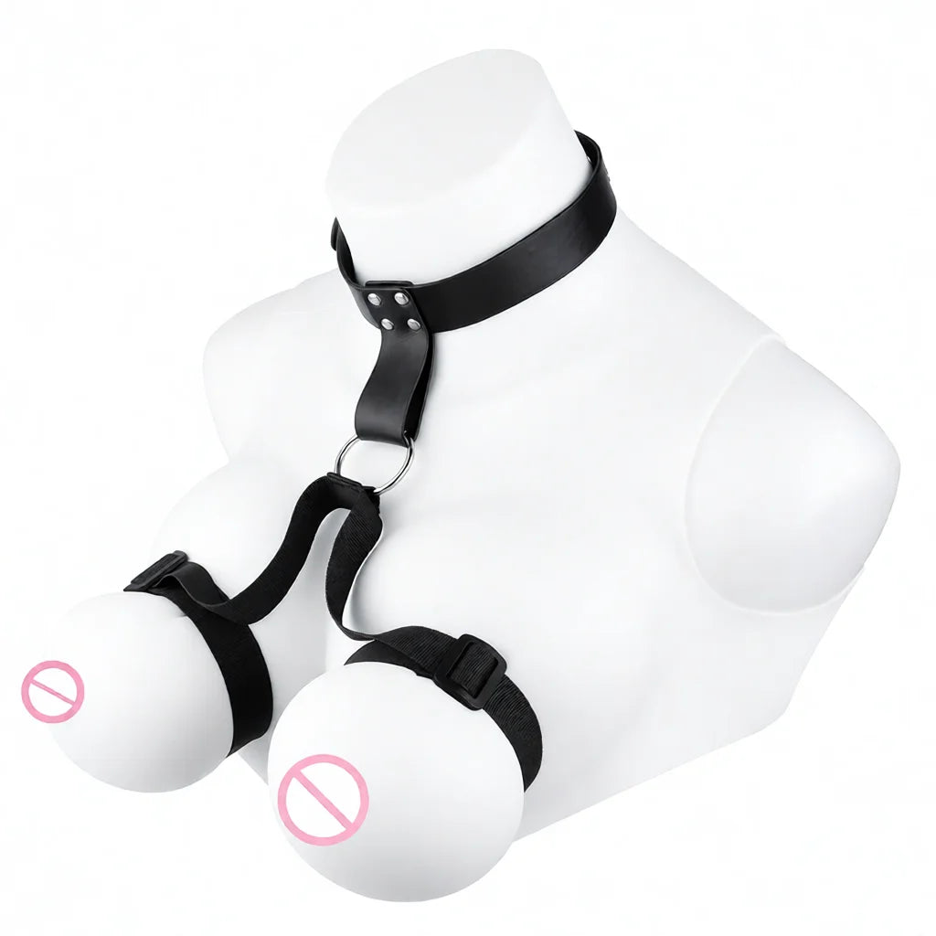 QKKQ Wearable Leather And Polyester Bosom Belts Sex Bra Strap On Bust Belt Chest Bind Breast Bondage BDSM Game Sexy Accessories