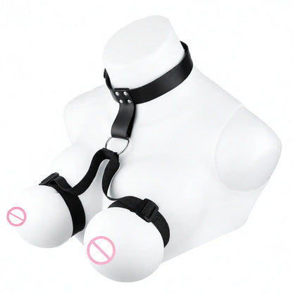 QKKQ Wearable Leather And Polyester Bosom Belts Sex Bra Strap On Bust Belt Chest Bind Breast Bondage BDSM Game Sexy Accessories